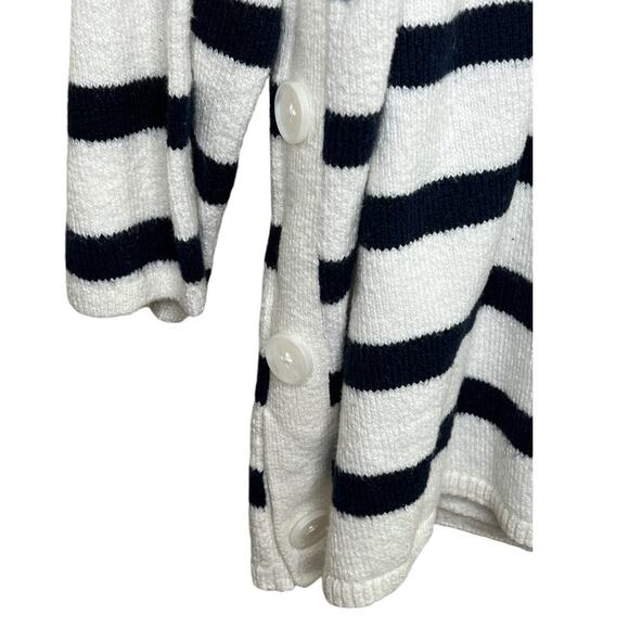 Loft Mock Neck Cream & Navy 3/4 Sleeve Sweater Size XXL - Picture 3 of 6